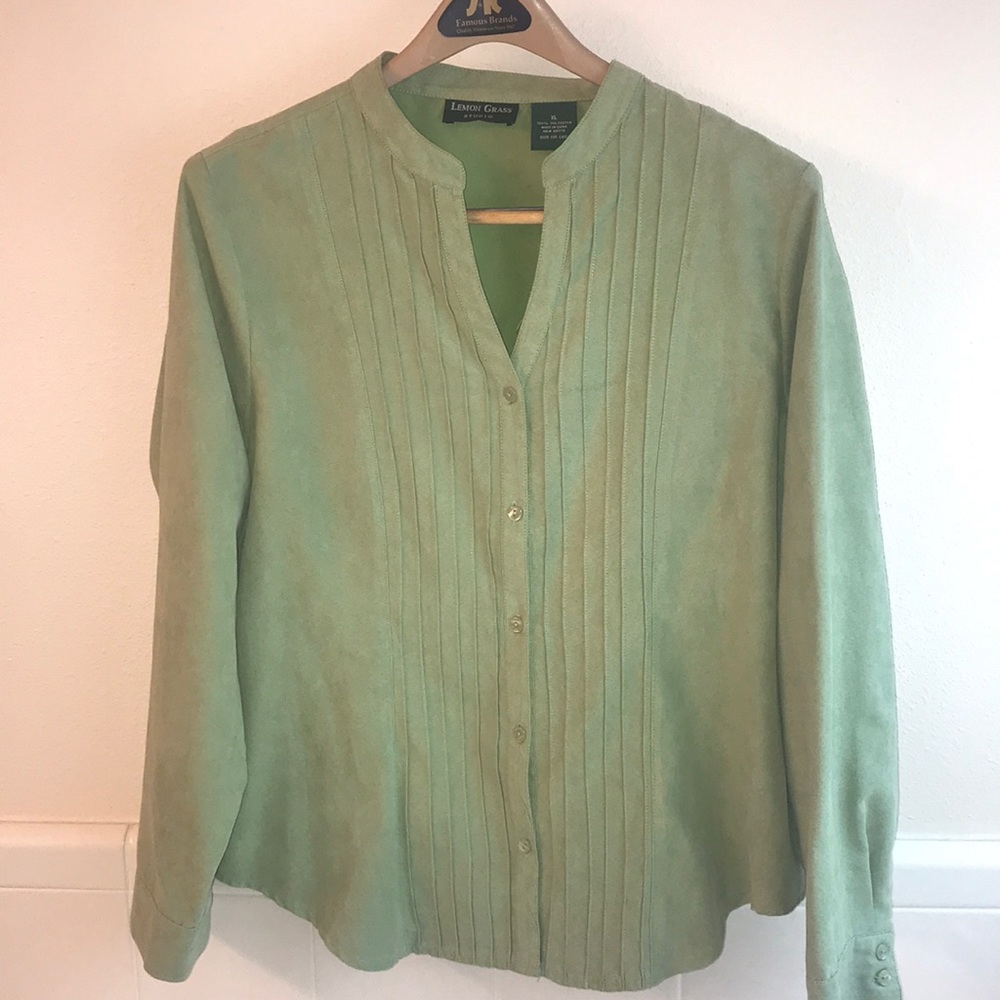 Lemon Grass Studio Light Green Soft Touch Blouse. - Picture 1 of 7